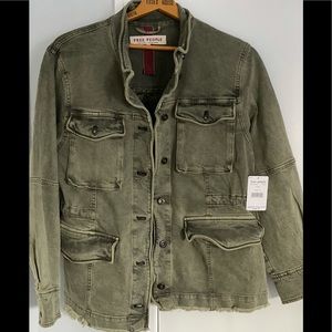 NWT: Free People Harley Washed Olive Military Jacket